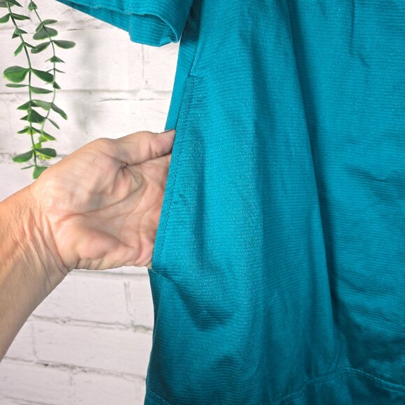 TULLE ANTHROPOLOGIE JACKET TEAL BLUE LINED SHORT SLEEVE WOMENS LARGE - Picture 9 of 9